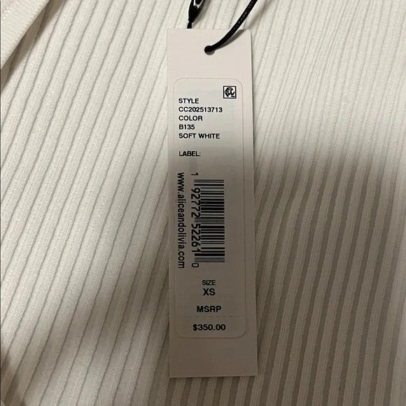 Alice + Olivia Cream Ribbed Crop Top - Picture 3 of 3